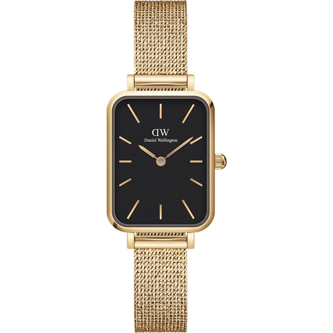 Daniel Wellington DW Watch Quadro Pressed Evergold Black 20x26mm Gold