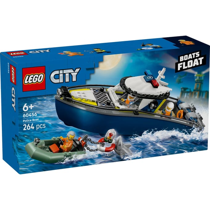 LEGO® City Achtervolging met Politieboot, Drijft Echt - 60456