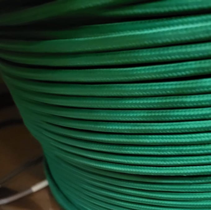 Ronde Stofkabel in Donkergroen - 3-aderig 0.75mm2