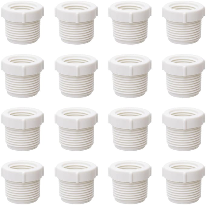 PVC Pipe Fittings, 16Pcs Threaded Pipe Reducer 3/4'' Male Thread to 1/2'' Female Thread Connector Pipe Coupling PVC Bushing