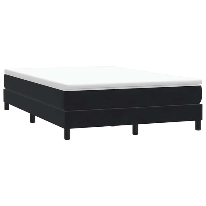 vidaXL - Boxspring - zonder - matras - fluweel - zwart - 140x210 - cm