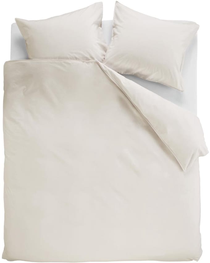 Ambiante Cotton Uni dekbedovertrek - Effen - Lits-Jumeaux - 240x200/220 - Gebroken wit