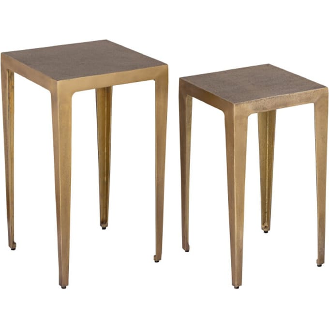PTMD - Bijzettafel Rivva - Goud - 32x32x55cm - Set van 2