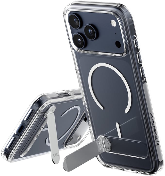 CARE by PanzerGlass Feature Case Transparent w. Kickstand & MagSafe iPhone 17 Pro Max