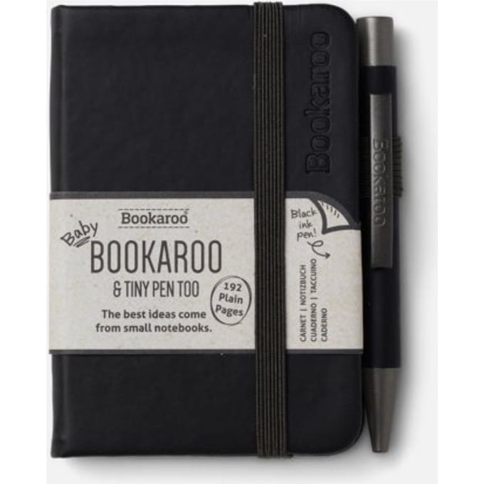 Bookaroo A7 Notebook & Pen - Black
