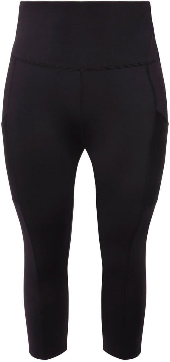Ulla Popken - Dames - 3/4-legging kuitlang hoge taille sneldrogend - Zwart - Maat 54+