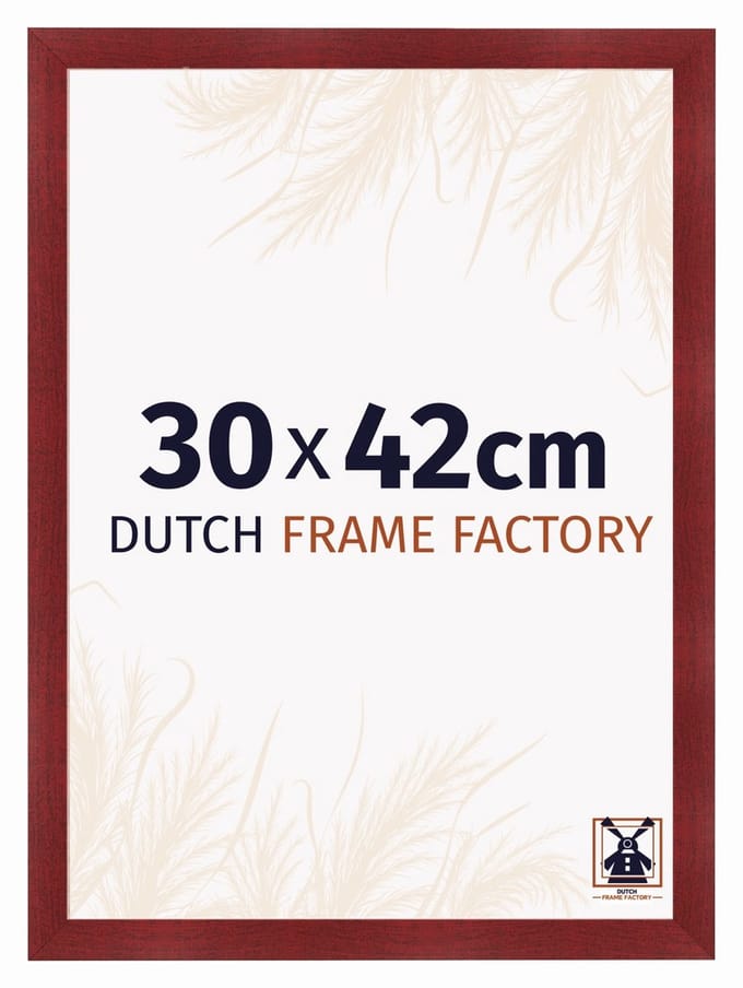 Fotolijst 30x42 cm - MDF - Wijnrood Geveegd - Praag