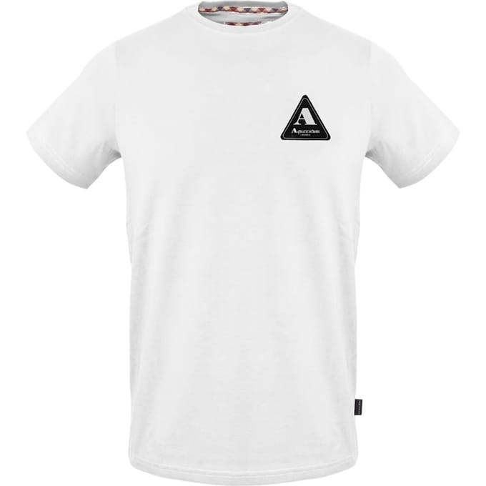 Aquascutum Heren Patch Crew Hals T-shirt (Wit)