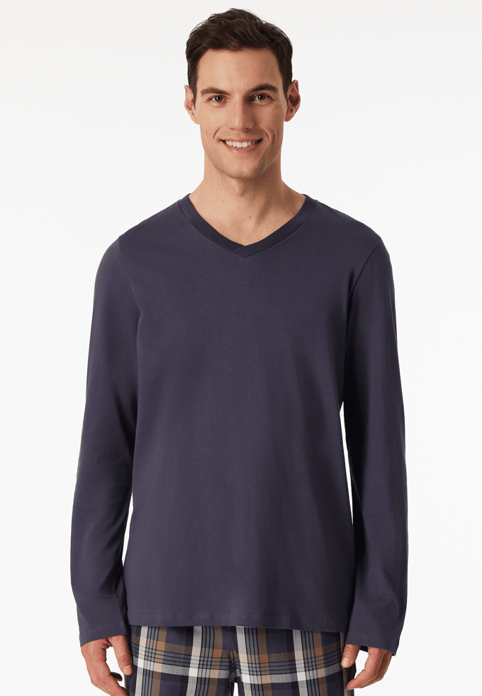Shirt lange mouwen v-hals grafiet - Mix+ Relax 48