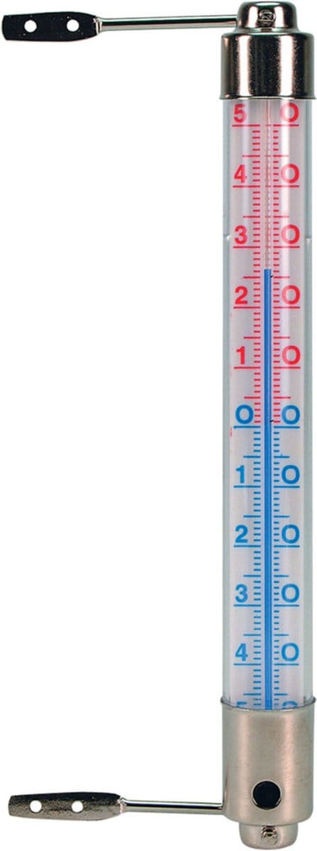 Nature Kozijnthermometer - transparant - metaal - 2.5 x 20 cm - buitenthemometers