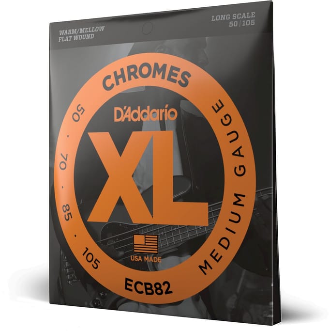 D'Addario ECB82 Flatwound Chromes Bassnaren (50-105) Medium