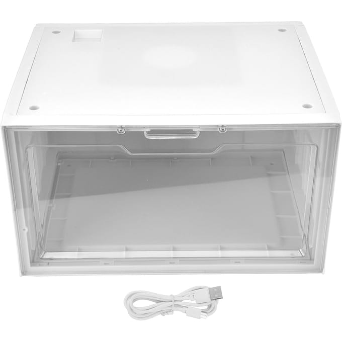 LED Schoendoos Spraakbesturing Transparante Deur Stapelbare Sneaker Opberg Displaycase voor Thuis