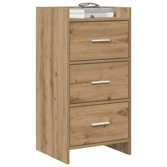 vidaXL - Dressoir - Artisanaal - eiken - 40 - x - 36 - x - 80 - cm - Bewerkt - hout