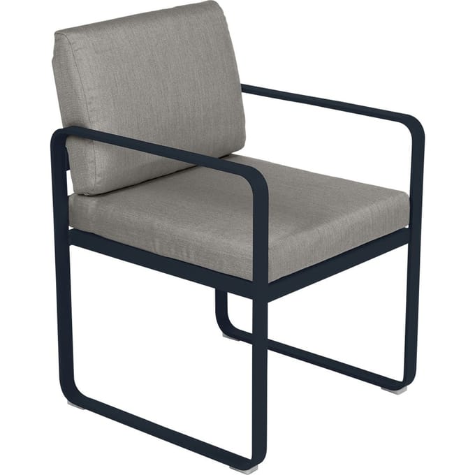 Fermob BELLEVIE fauteuil voor de eethoek - 92 abyssblauw - B8 taupegrijs