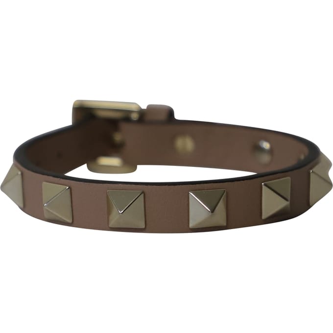 Valentino Garavani Rockstud Armband in Bruin Kalfsleer