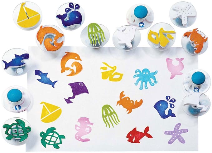 Colorations stempelset zeeleven - creatieve stempels voor kinderen 14-delig.