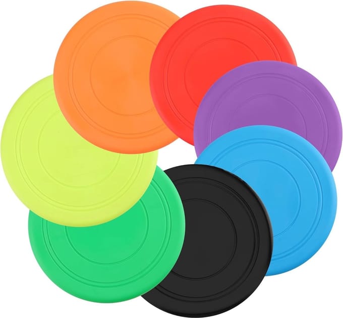 Hondenfrisbee Set van 7 - Rubber Vliegende Schijven voor Hondentraining en Spel