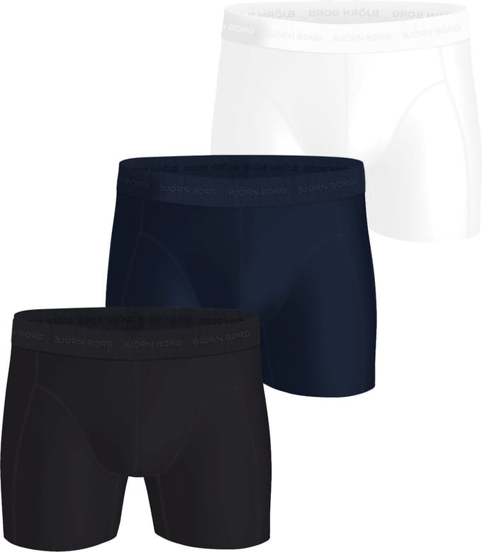 Björn Borg boxers - microfiber heren boxers lange pijpen (1-pack) - wit - navy blauw - zwart