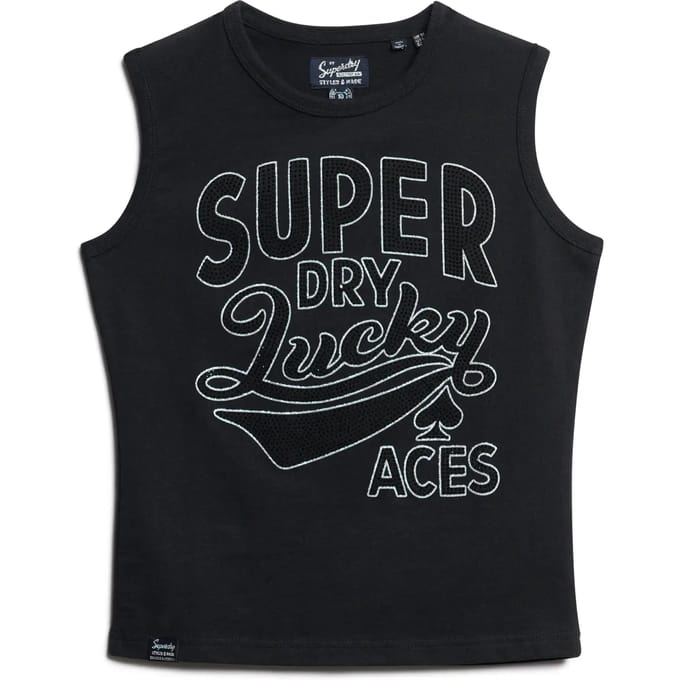 Superdry - Retro slim-fit bodywarmer met versiering - Dames - Vesten