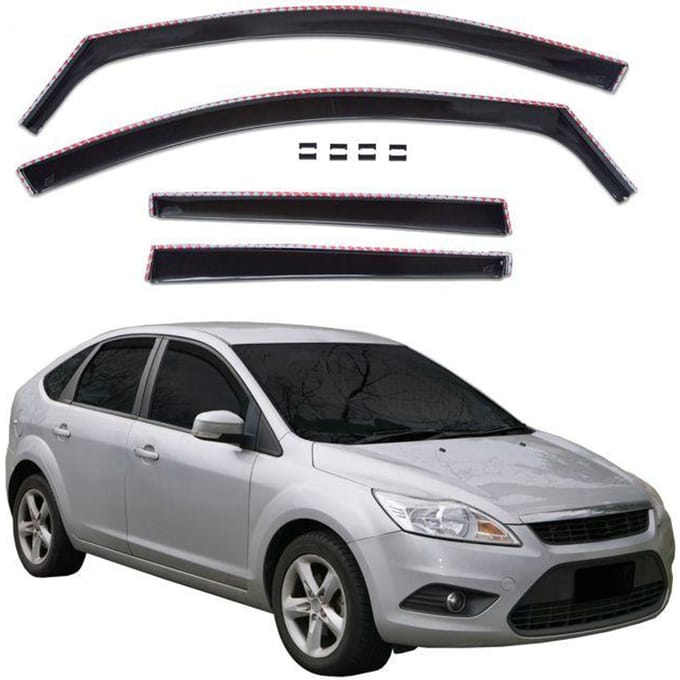 Déflecteurs d'air - Ford Focus 2005-2010 (4/5 portes) - Aérodynamique - Finition teintée - Montage sans perçage