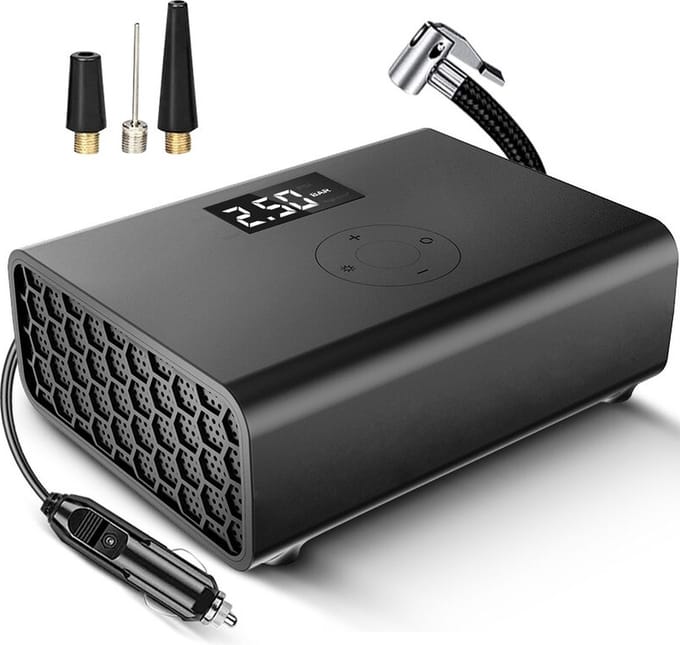 DrPhone AirPro3 Smart Mini Auto Luchtpomp - DC12V- 100W – 150PSI - Elektrische Luchtcompressor met Digitale Display  & LED-zaklamp