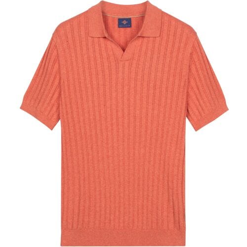 Baileys Polo Allover Drop Needle Knit Stripe Texture Abrikoos / male