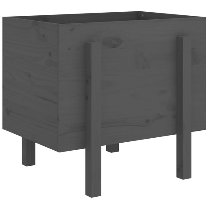 vidaXL - Plantenbak - 62x50x57 - cm - massief - grenenhout - grijs