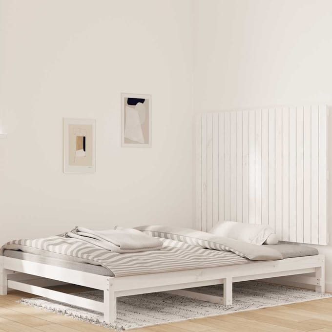 vidaXL - Wandhoofdbord - 127,5x3x90 - cm - massief - grenenhout - wit