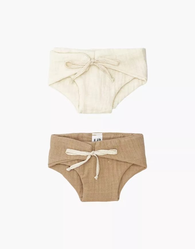Minikane Set Stoffen Poppenluiers Beige 34 cm
