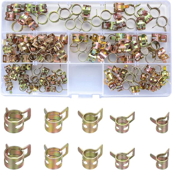 Hose Clamp Set 125 Stuks - 6mm tot 10mm Diverse Maten