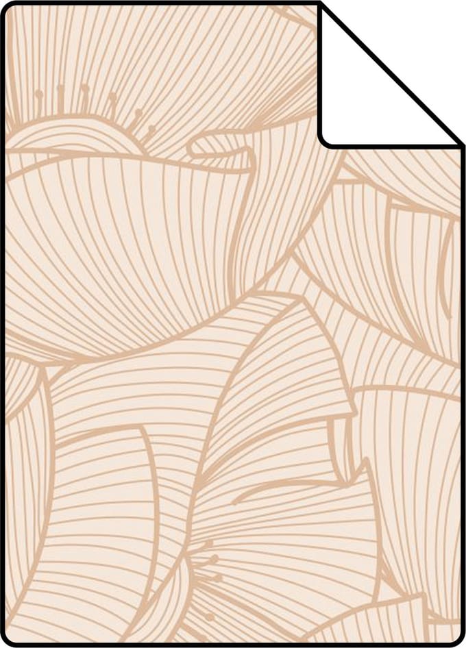 Proefstaal ESTAhome behang klaprozen beige - 26.5 x 21 cm - 139705-S