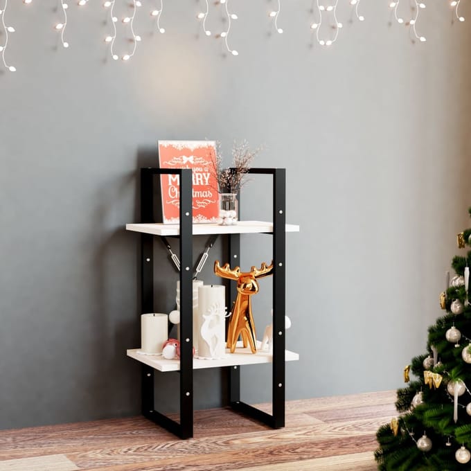 vidaXL - Boekenkast - met - 2 - schappen - 40x30x70 - cm - massief - grenenhout - wit