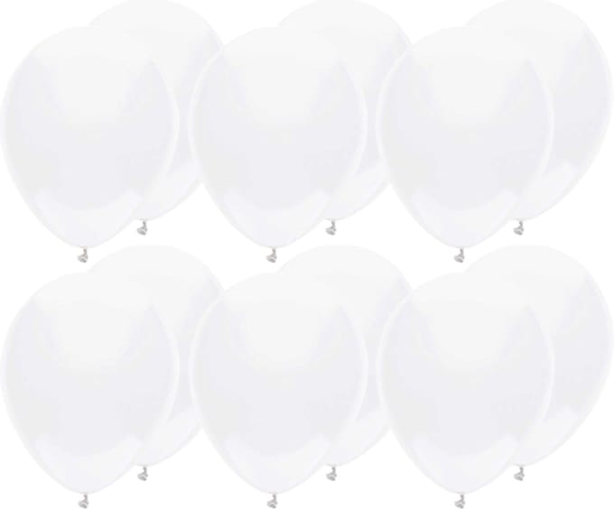 Haza Ballonnen verjaardag/thema feest - 200x stuks - wit - 29 cm