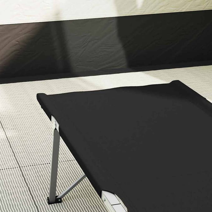 vidaXL Opvouwbaar Camping Bed 2 st Zwart 194 x 62,5 x 42,5 cm