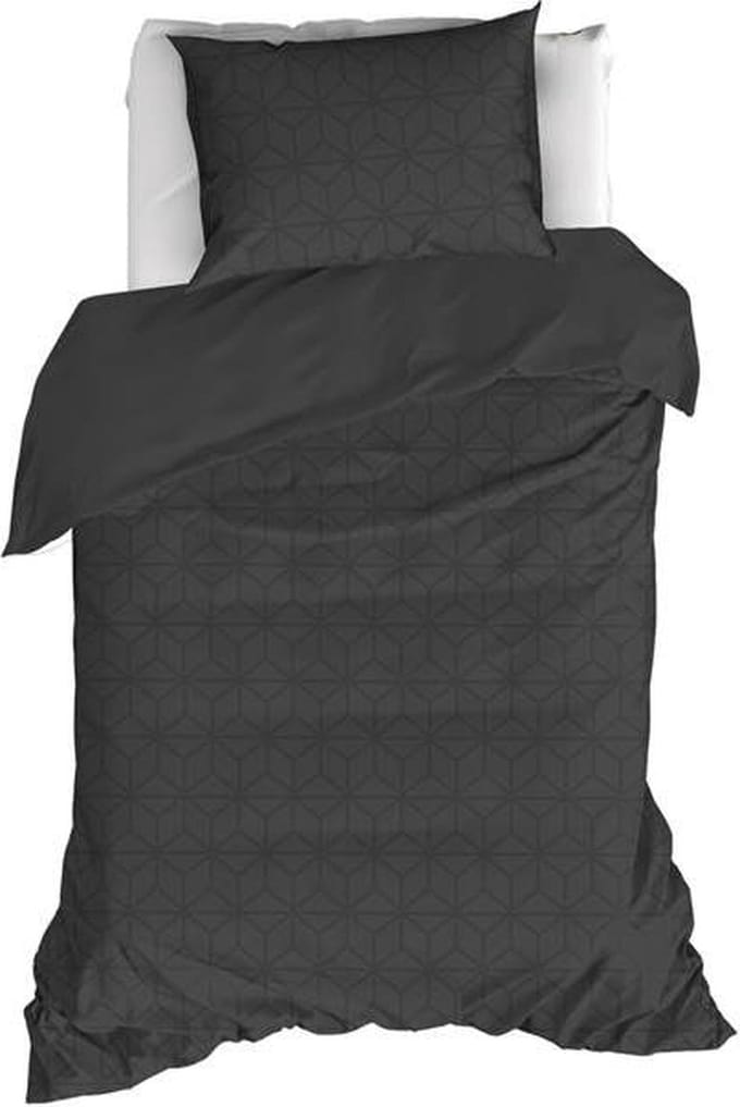 De Witte Lietaer Skyscraper Dekbedovertrek - Eenpersoons - 140x200/220 cm - Ebony