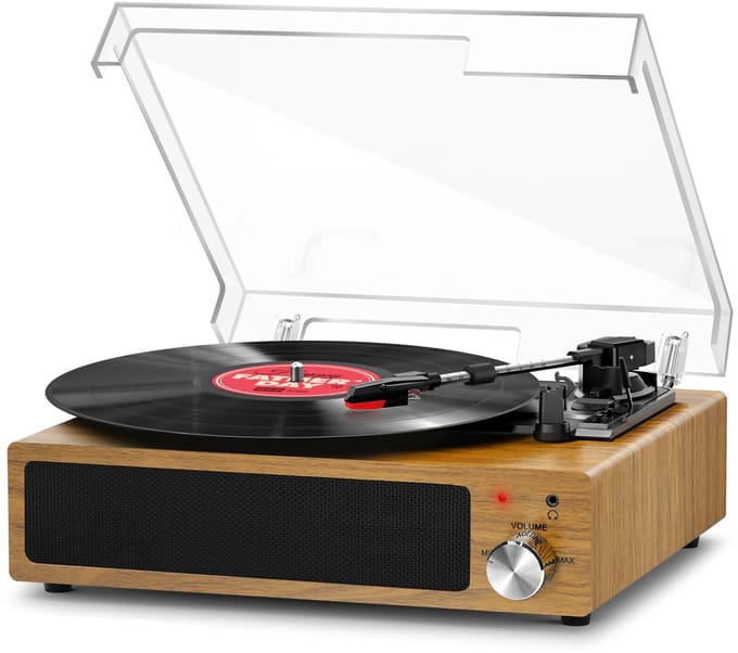 Unyqoos® Retro Platenspeler met Bluetooth en Ingebouwde Stereo Luidsprekers