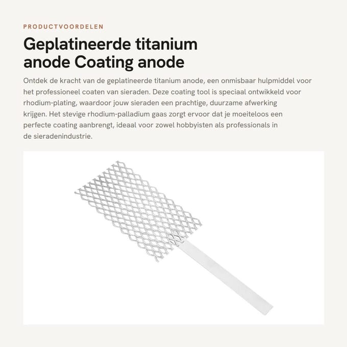 Dailygoods - Geplatineerde titanium anode - Coating anode sieraden - Zilver - Rhodium-plating tool - Ideaal voor elektrolyse - Handzaam formaat