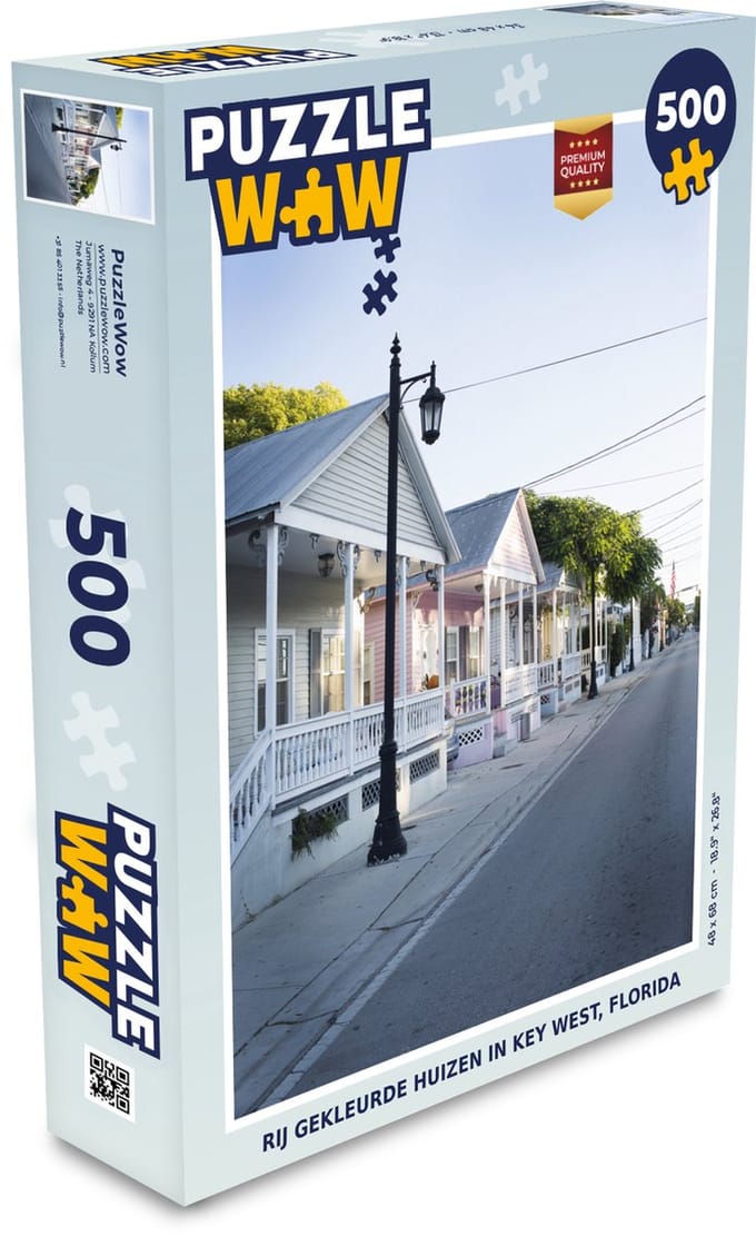 Puzzel Rij gekleurde huizen in Key West, Florida - Legpuzzel - Puzzel 500 stukjes