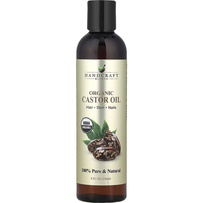 Mélanges artisanaux, Huile de ricin biologique, 8 fl oz (236 ml) beige