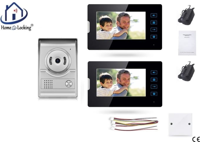 Home-Locking complete deur intercom/videofoon met 2 binnen panelen.DT-2206-1-2