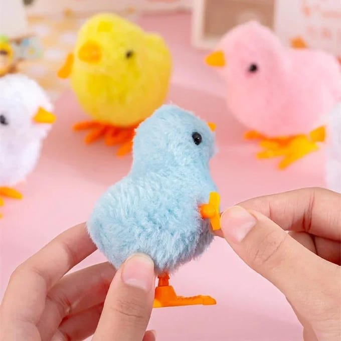 4 Stuks Opwindbaar Springend Kip Eend Speelgoed – Interactief Pluche Simulatie Speelgoed voor Baby's & Peuters, Perfect Verjaardagscadeau