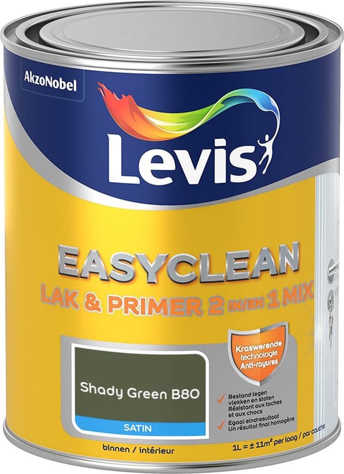Levis - Easyclean Lak & Primer 2-In-1 Mix - Shady Green B80 - Mengverf - 1 L
