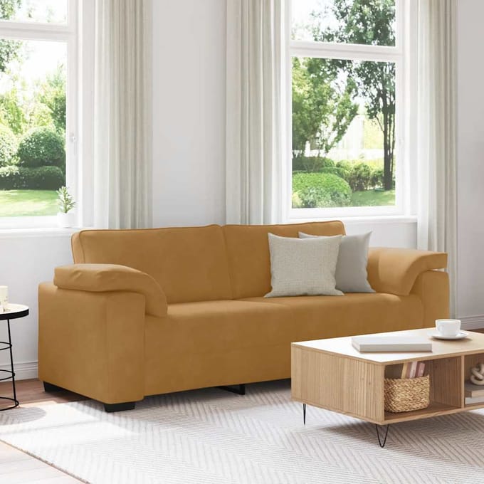 vidaXL - 3-zitsbank - bruin - 220x77x82 - cm - fluweel