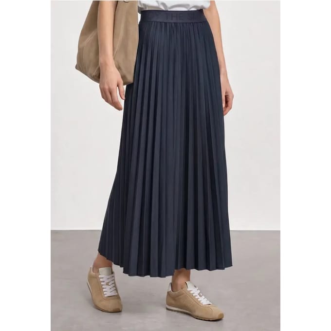 Midi-rok met geplooide structuur