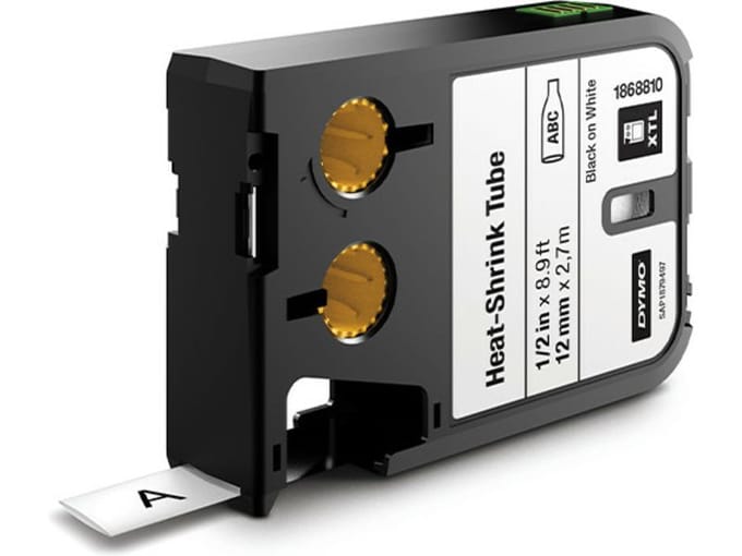 DYMO 1868810 XTL tape krimpkous zwart op wit 12mm (origineel)