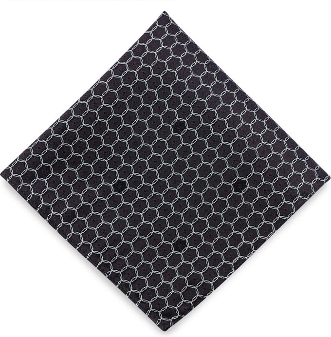 We Love Ties - Pochets - Pochet Chain Circles - zwart / wit / paars
