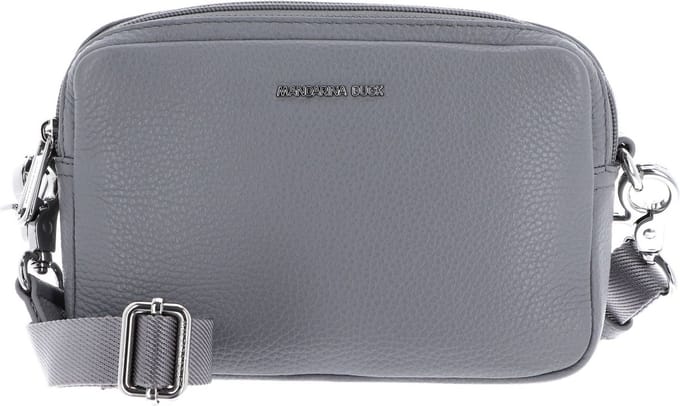 MANDARINA DUCK Leren Schoudertas Mellow Leather Crossbody Camera Bag December Sky Grijs