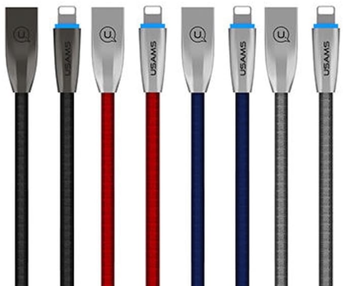 USAMS U-Light Lightning Kabel Grijs 1.2m - Snel Laden & Data