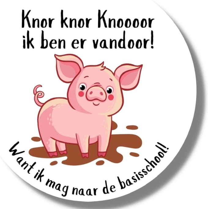 20 x Traktatie Stickers Basisschool - Afscheid Peuterspeelzaal Kinderdagverblijf - Varken - Trakteren