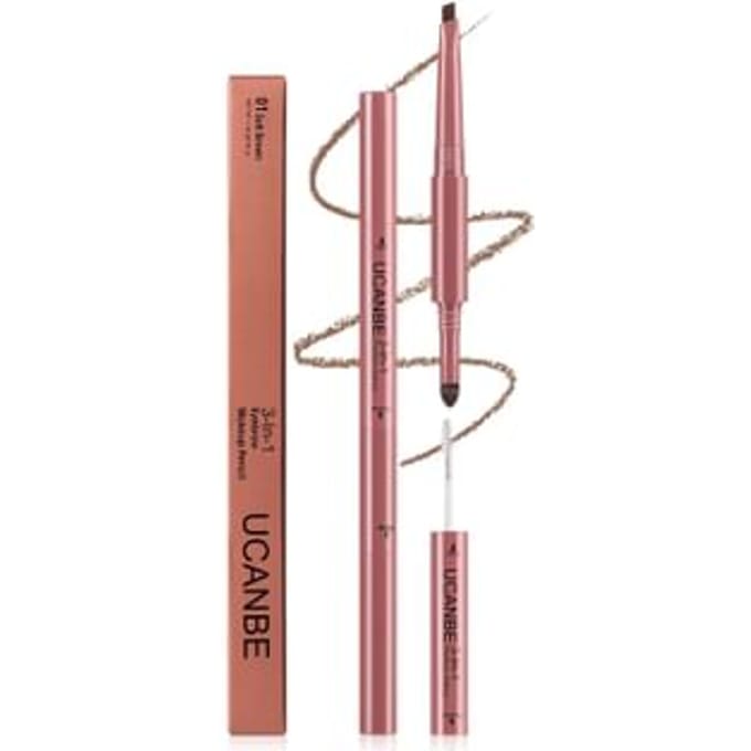 UCANBE  - 3-in-1 Eyebrow Pencil Tool - 4 Colors 01# Soft Brown - 1.4g